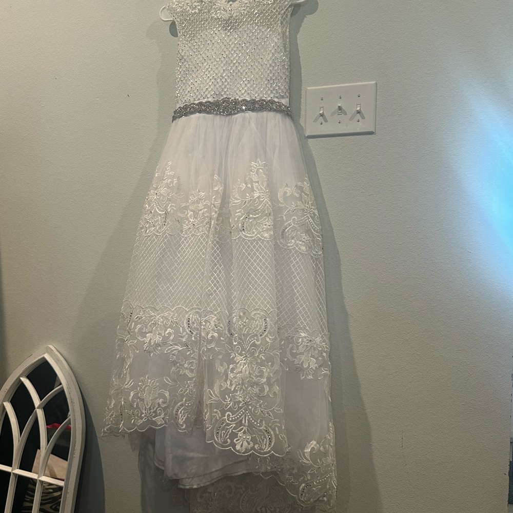 Elegant White Lace Kids Dress